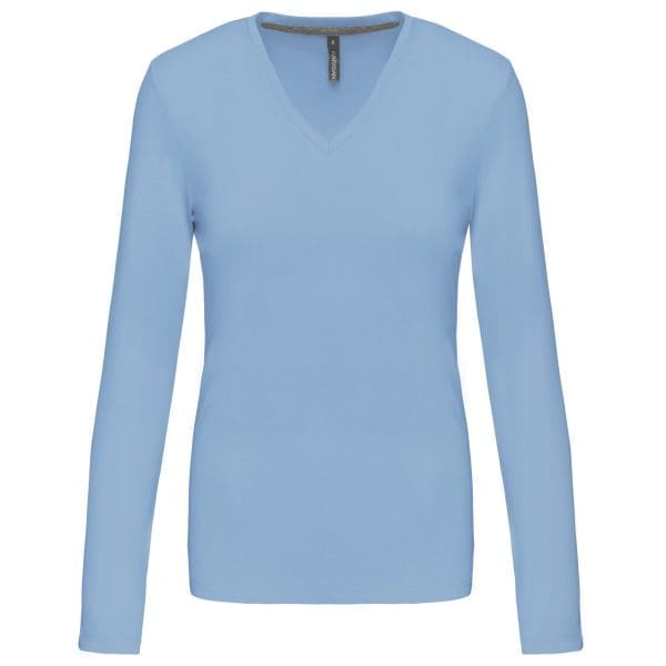 T-shirt col V manches longues femme – Image 201