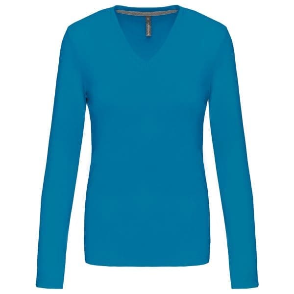 T-shirt col V manches longues femme – Image 213