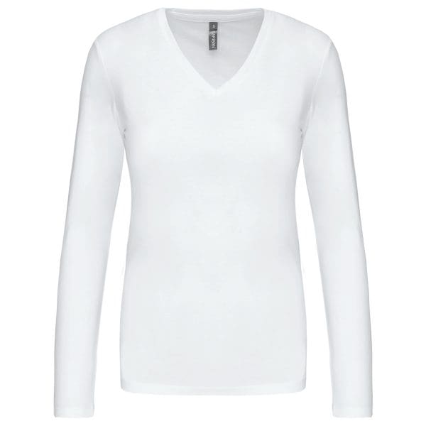 T-shirt col V manches longues femme – Image 225