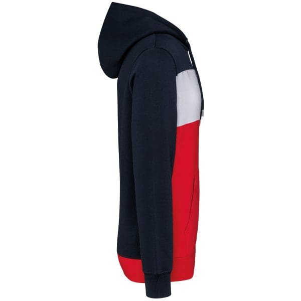 Sweat-shirt tricolore à capuche unisexe – Image 45