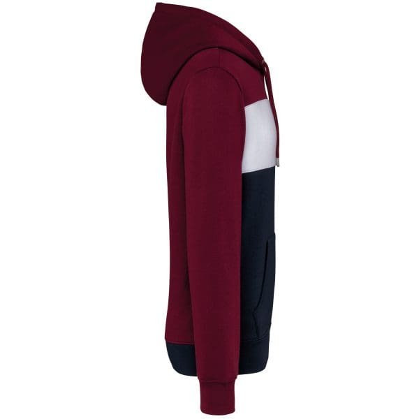 Sweat-shirt tricolore à capuche unisexe – Image 61