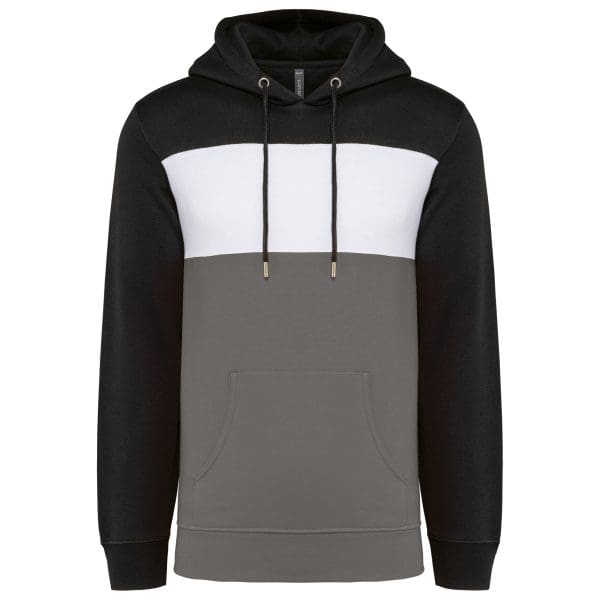 Sweat-shirt tricolore à capuche unisexe – Image 12