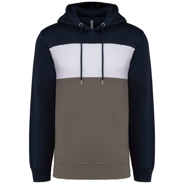 Sweat-shirt tricolore à capuche unisexe – Image 28