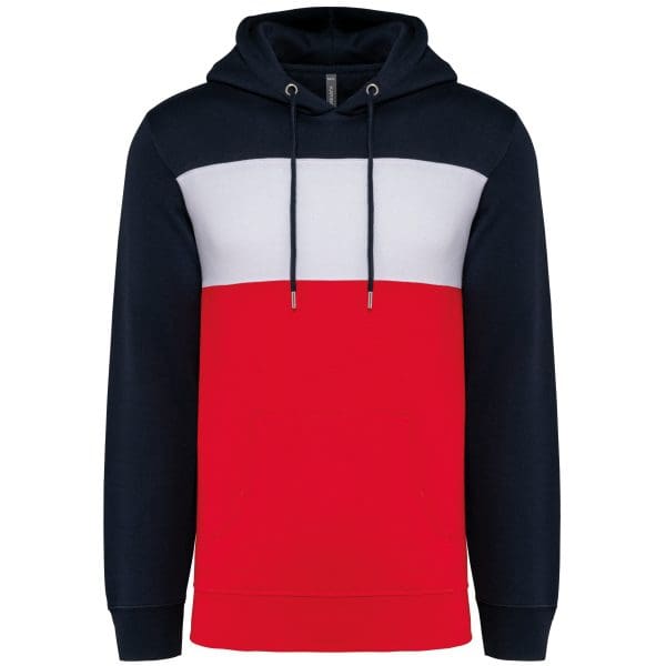 Sweat-shirt tricolore à capuche unisexe – Image 44
