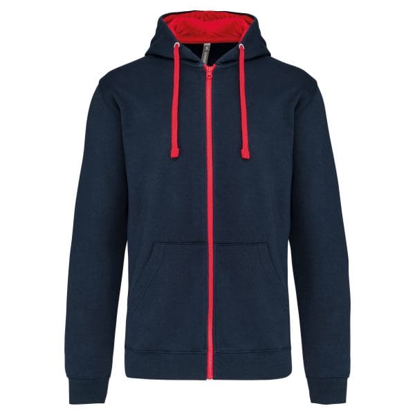Sweat-shirt zippé capuche contrastée – Image 122