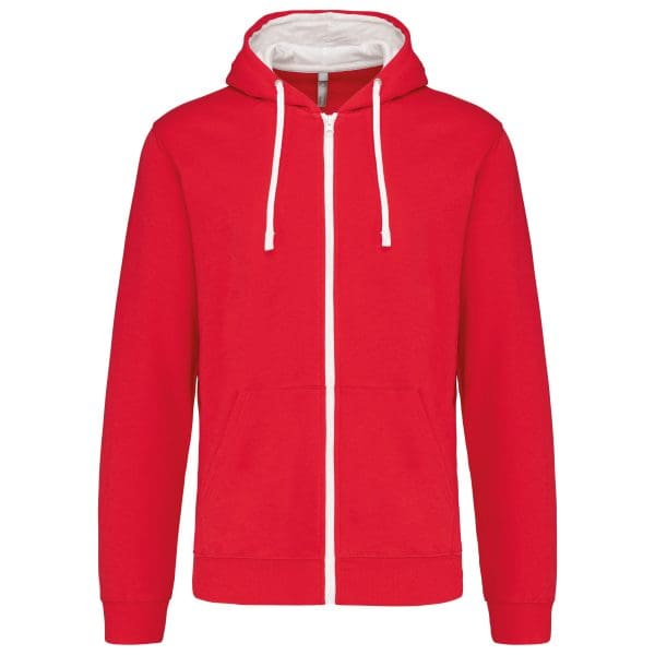 Sweat-shirt zippé capuche contrastée – Image 154