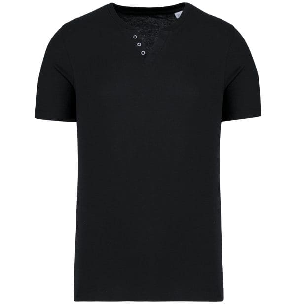 T-shirt écoresponsable henley manches courtes homme - 140 g – Image 8