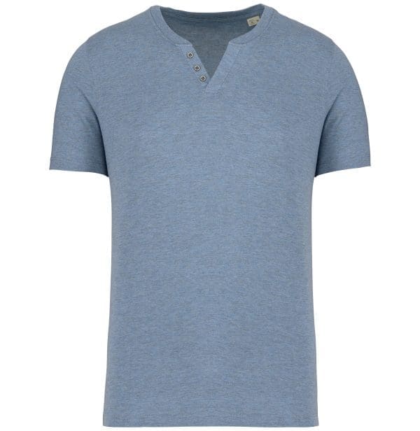 T-shirt écoresponsable henley manches courtes homme - 140 g – Image 22