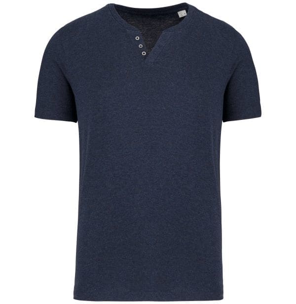 T-shirt écoresponsable henley manches courtes homme - 140 g – Image 36