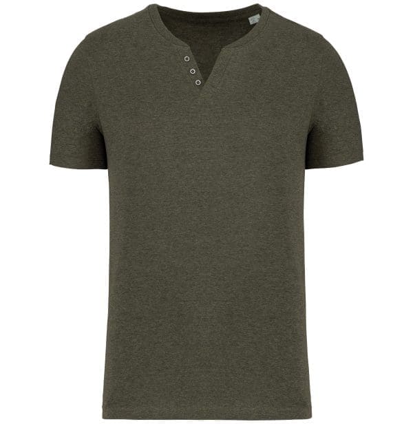 T-shirt écoresponsable henley manches courtes homme - 140 g – Image 50