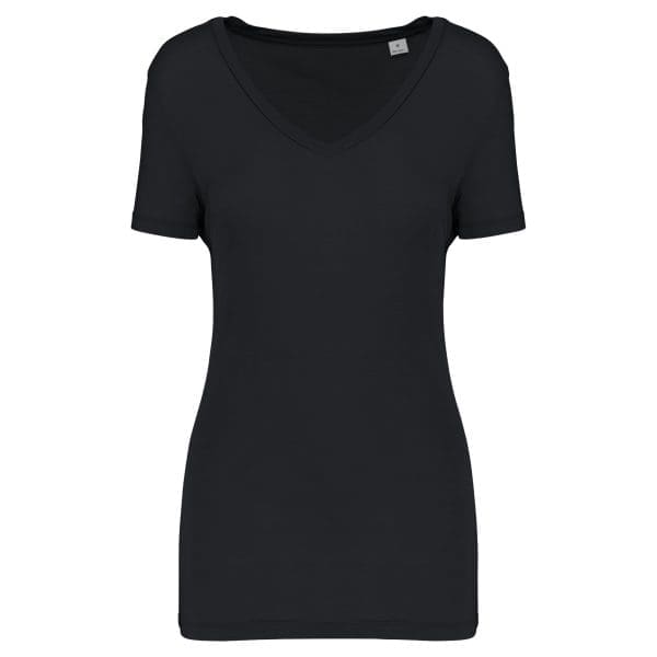 T-shirt Lyocell TENCEL™ col V manches courtes femme - 145 g – Image 9