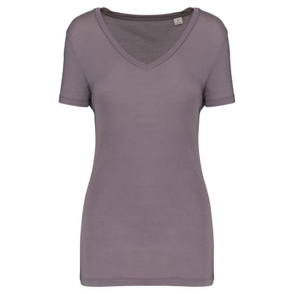 T-shirt Lyocell TENCEL™ col V manches courtes femme - 145 g – Image 21