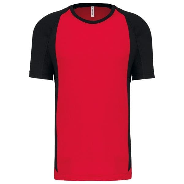 T-shirt de sport bicolore manches courtes unisexe – Image 88