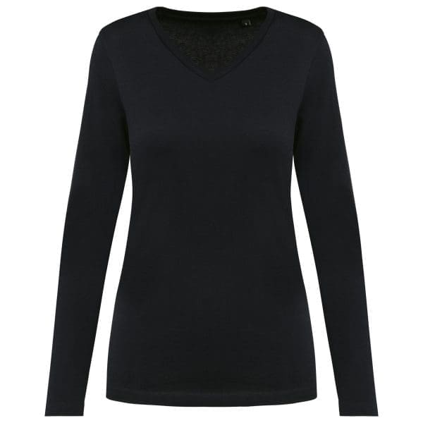 T-shirt Supima® col V manches longues femme – Image 13