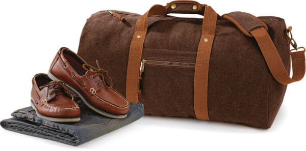 Sac de voyage vintage en toile – Image 5