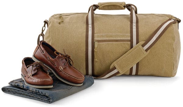 Sac de voyage vintage en toile – Image 4