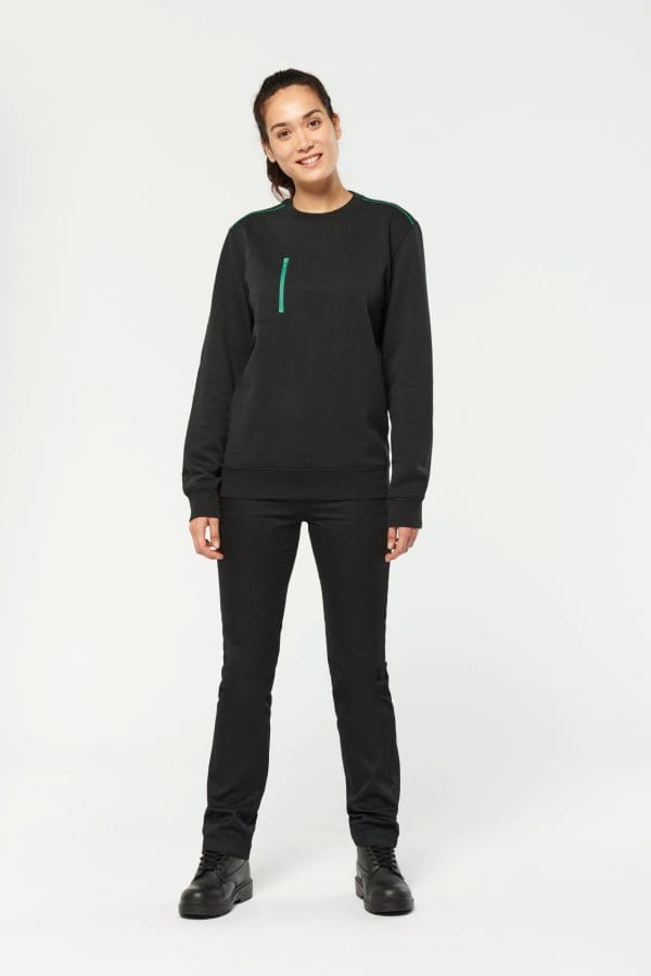 Sweat-shirt Day To Day zip poche contrastée unisexe – Image 12