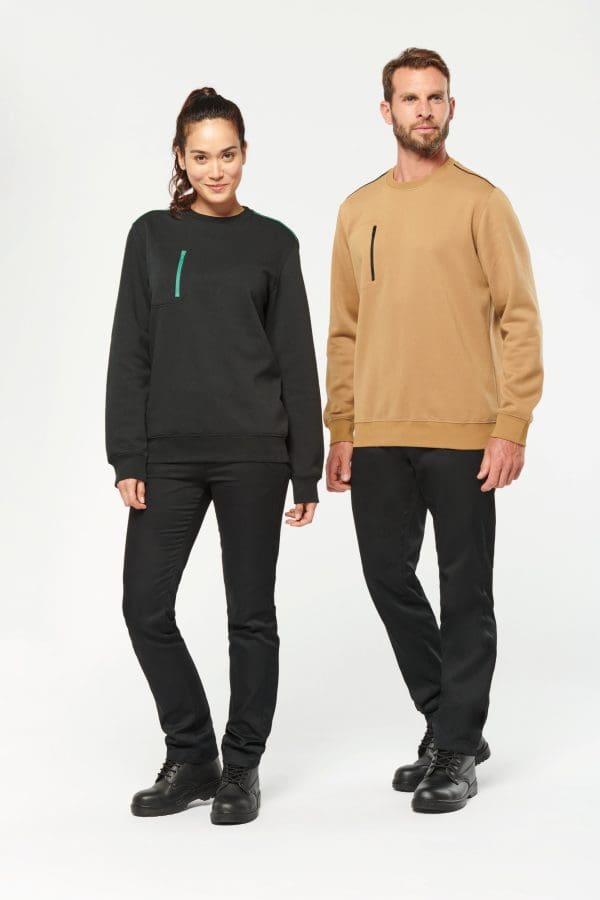 Sweat-shirt Day To Day zip poche contrastée unisexe – Image 13
