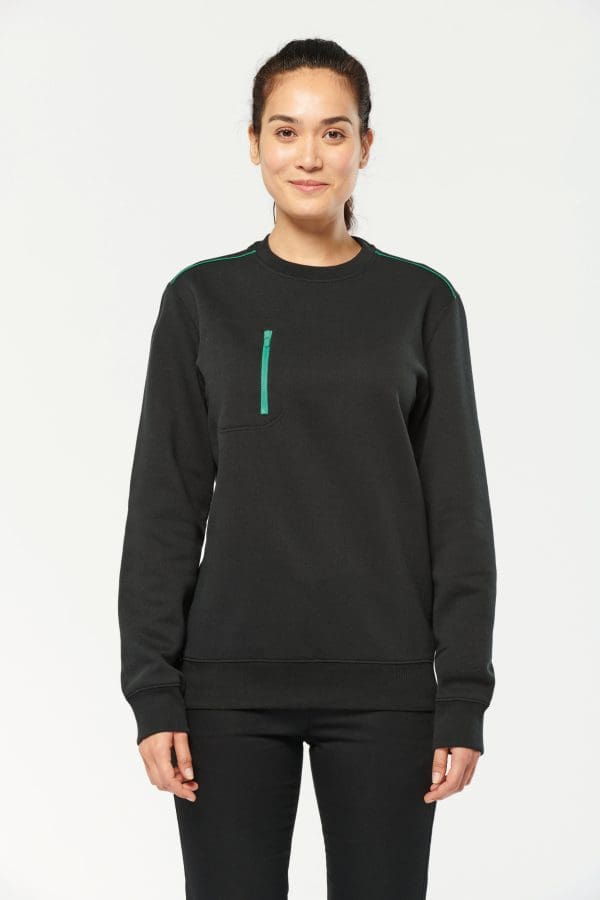 Sweat-shirt Day To Day zip poche contrastée unisexe – Image 8