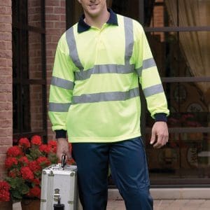 Polo manches longues haute visibilité