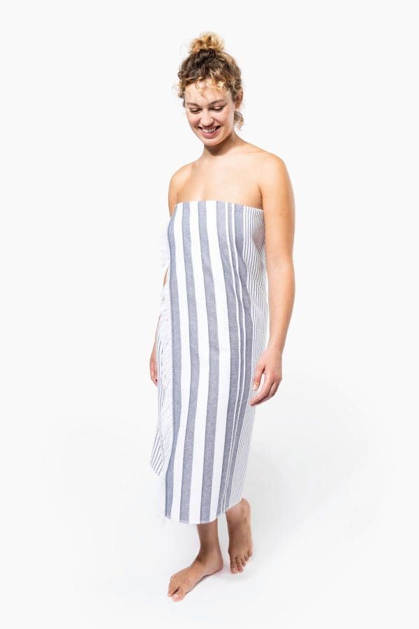 Fouta rayée avec franges – Image 5