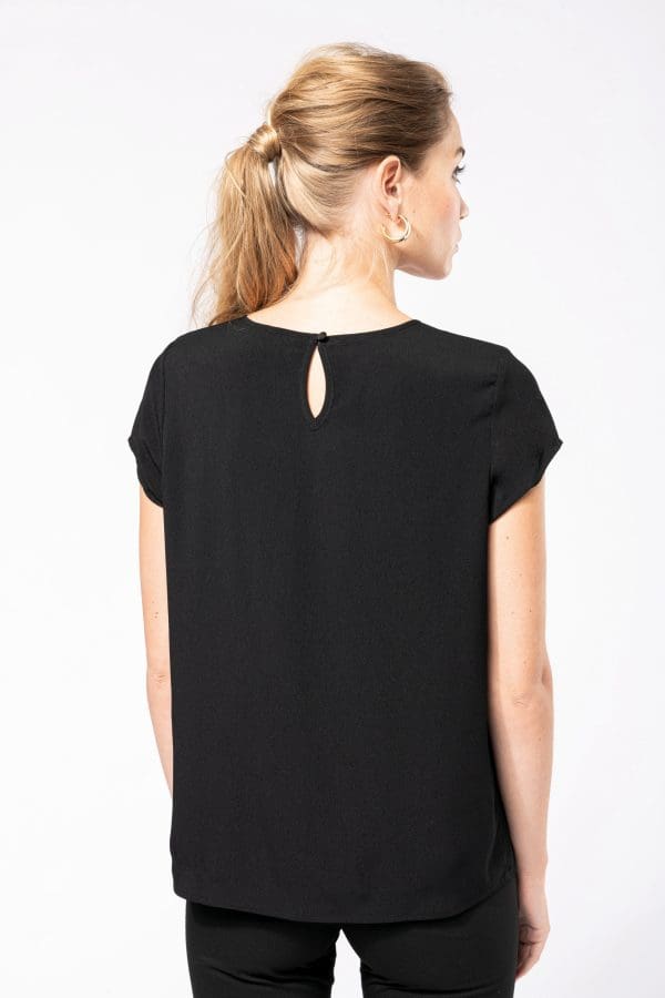 Blouse crêpe manches courtes femme – Image 3