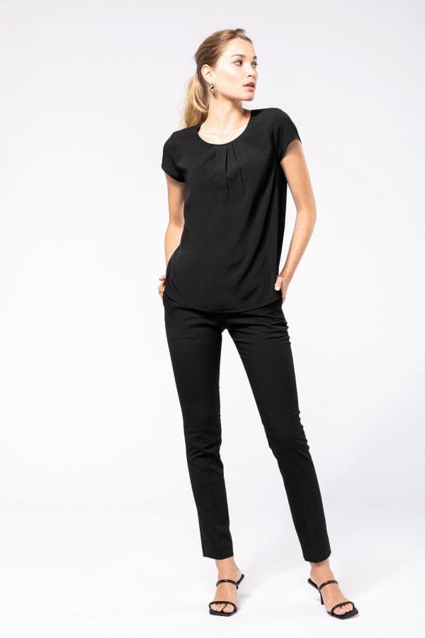 Blouse crêpe manches courtes femme – Image 5