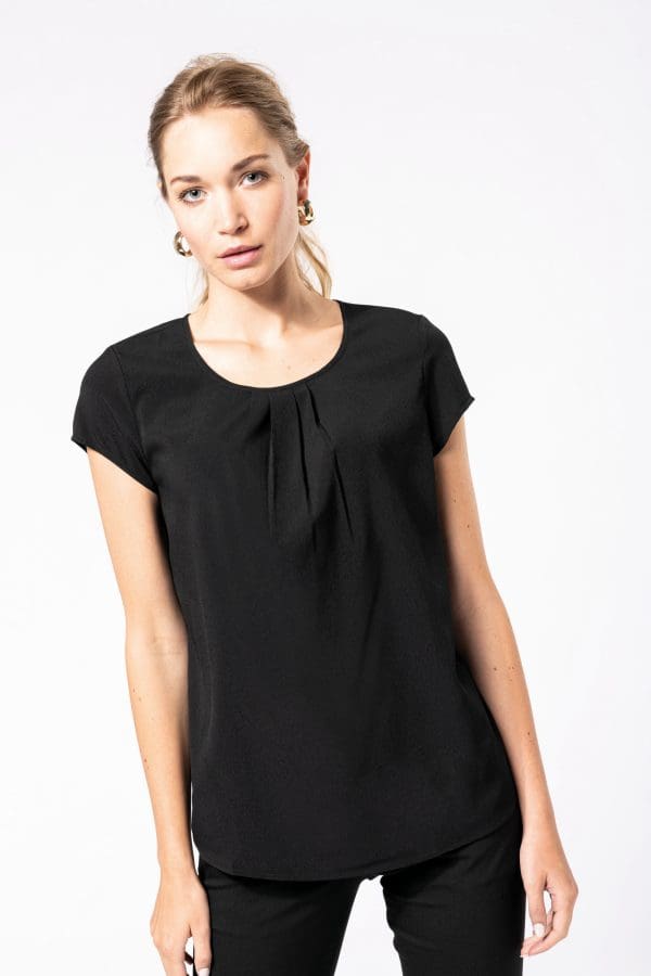 Blouse crêpe manches courtes femme – Image 4
