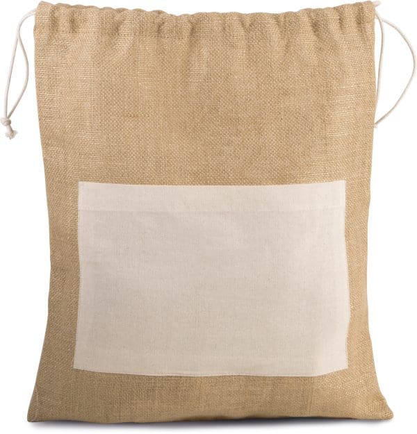 Sac en toile de jute avec cordelettes – Image 3