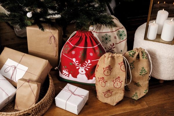 Sac avec cordon motifs de Noël – Image 3