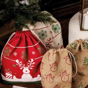 Sac avec cordon motifs de Noël