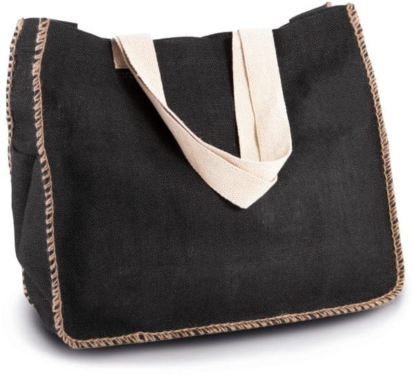 Sac en jute avec coutures contrastées – Image 4