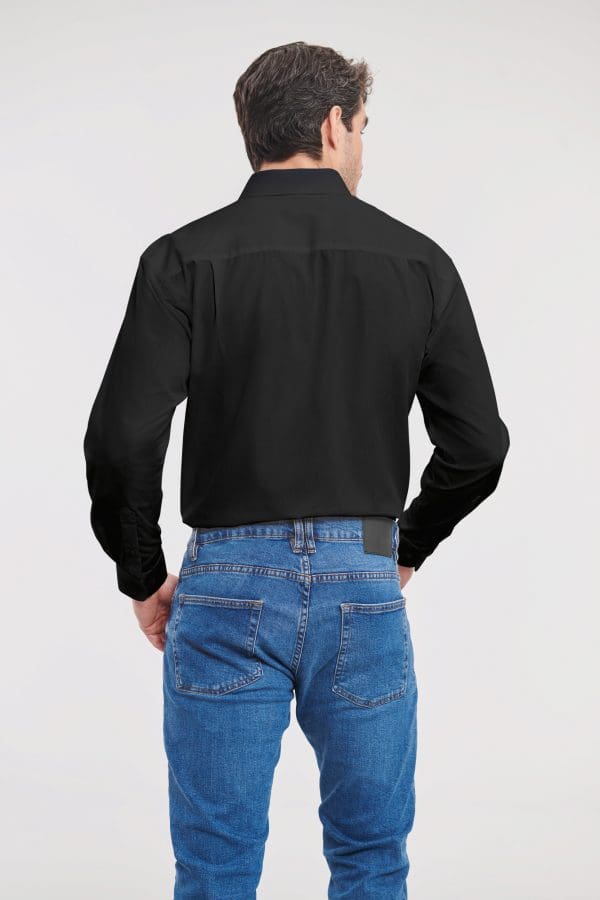 Chemise homme popeline pur coton manches longues – Image 3