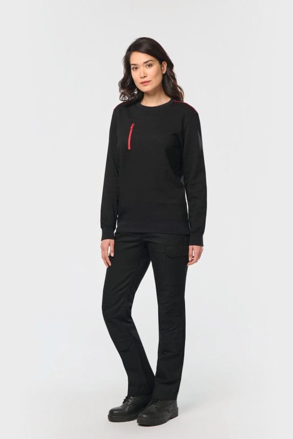 Sweat-shirt Day To Day zip poche contrastée unisexe – Image 604