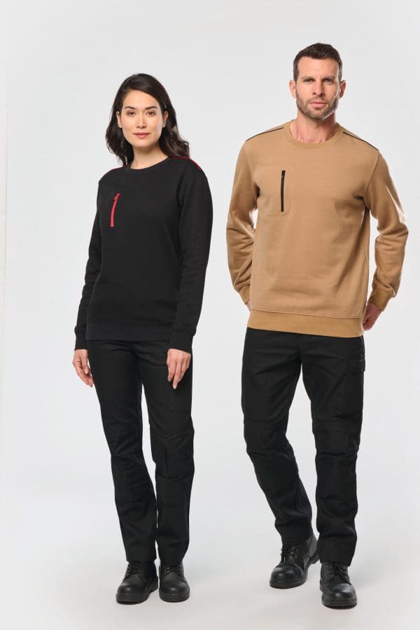 Sweat-shirt Day To Day zip poche contrastée unisexe – Image 624