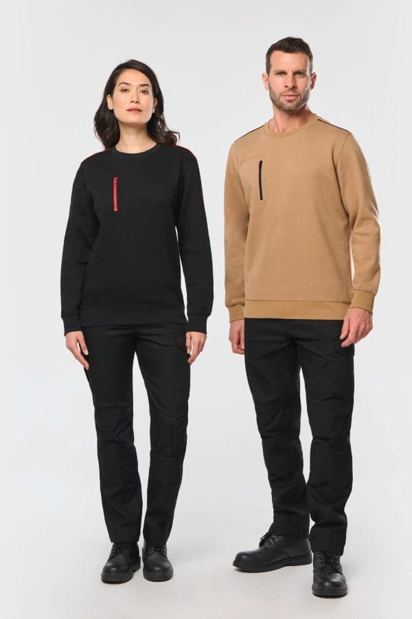 Sweat-shirt Day To Day zip poche contrastée unisexe – Image 623