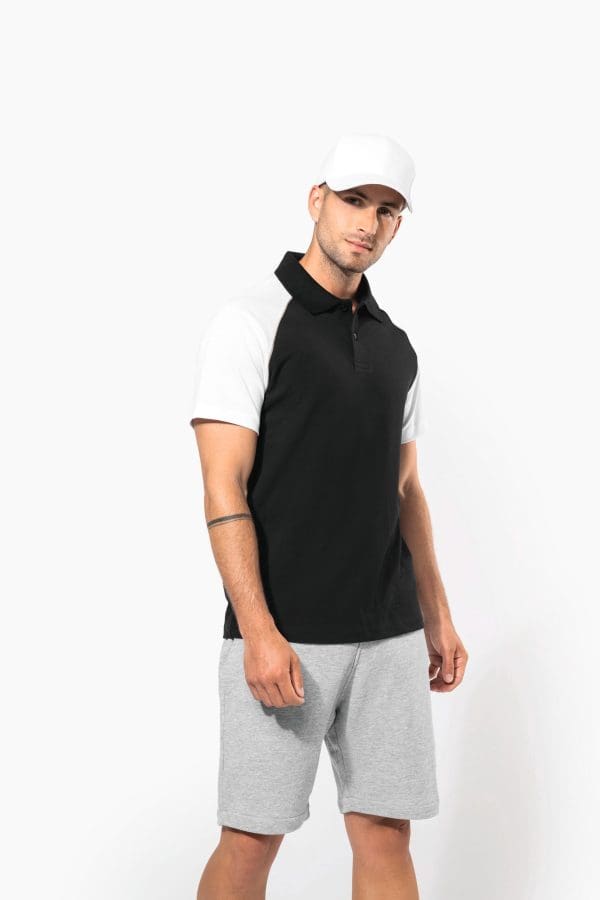 Polo baseball manches courtes