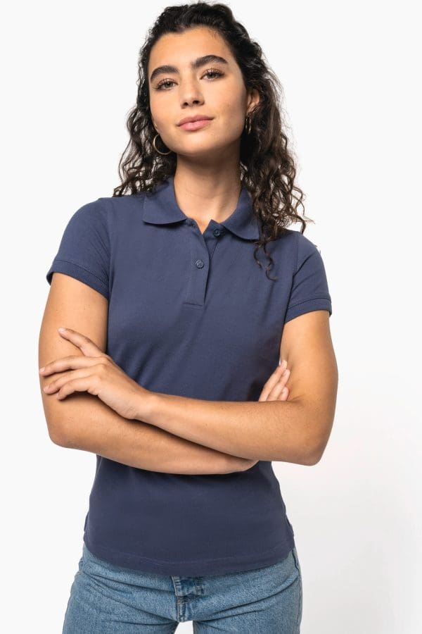 Polo piqué manches courtes femme