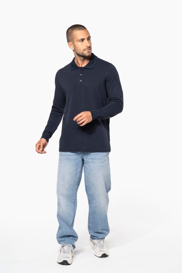 Polo piqué manches longues homme – Image 416