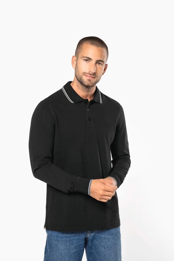Polo maille piquée manches longues homme – Image 140