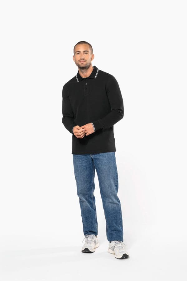 Polo maille piquée manches longues homme – Image 142