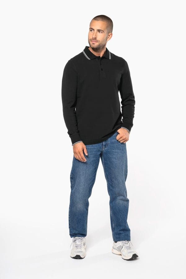 Polo maille piquée manches longues homme – Image 141