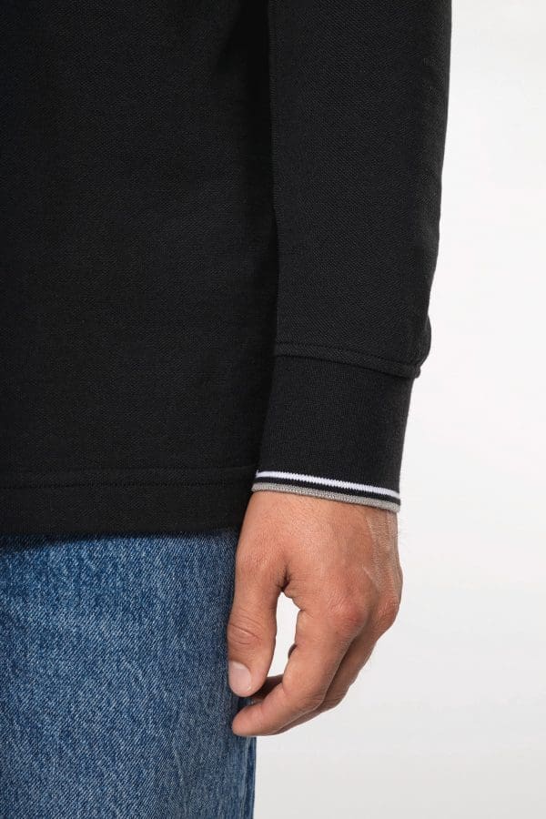 Polo maille piquée manches longues homme – Image 137