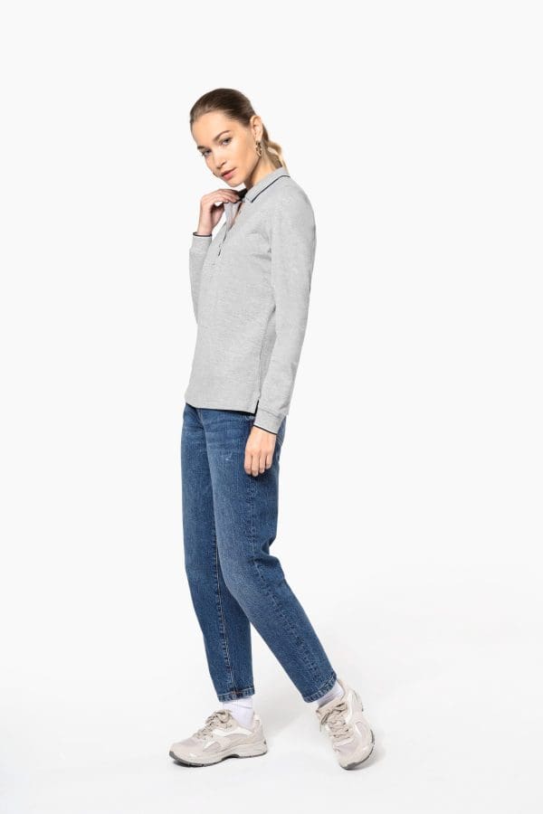 Polo maille piquée manches longues femme – Image 140