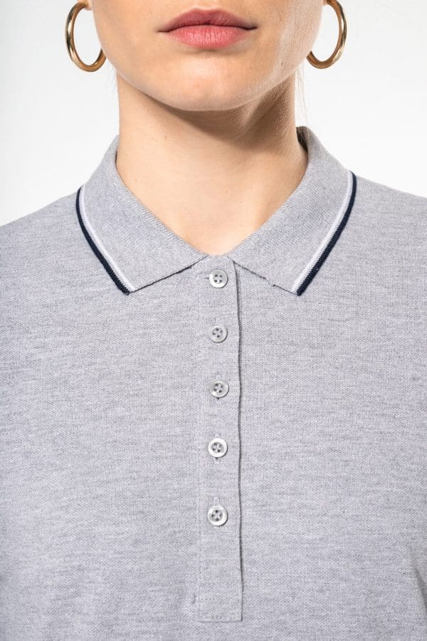 Polo maille piquée manches longues femme – Image 136