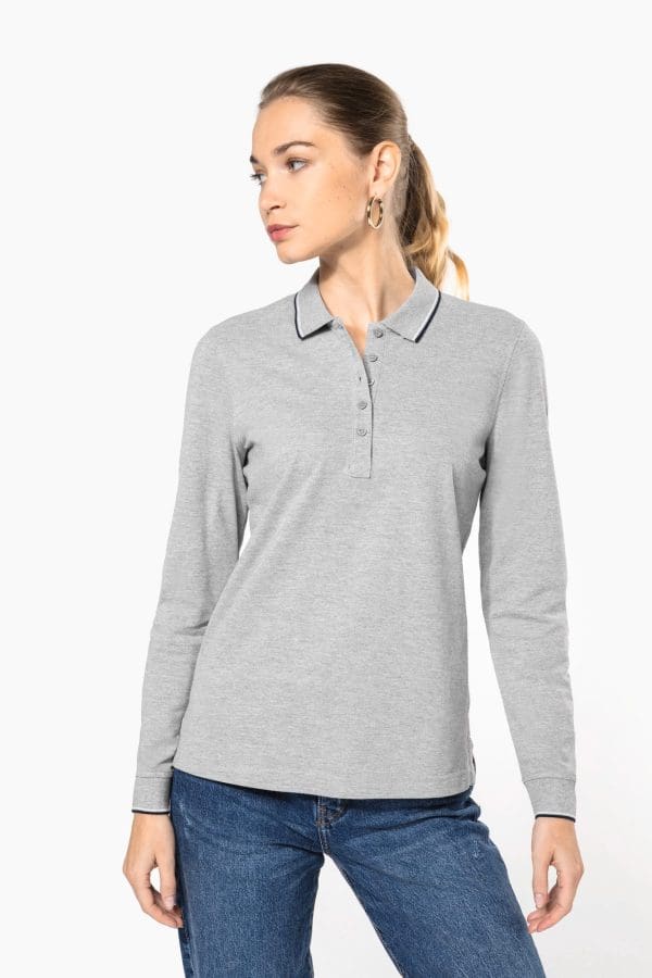 Polo maille piquée manches longues femme – Image 142