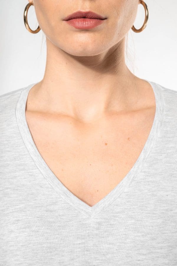 T-shirt col V manches longues femme – Image 778