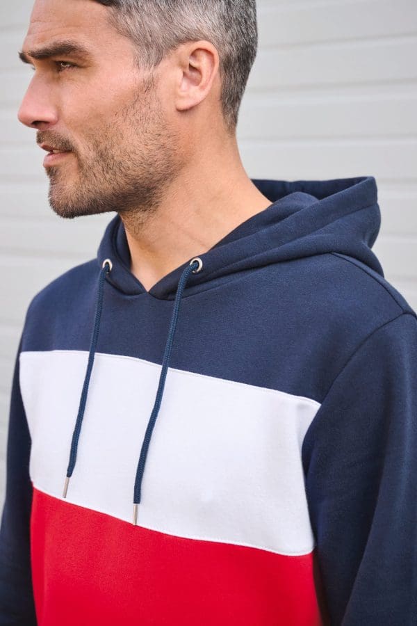 Sweat-shirt tricolore à capuche unisexe – Image 228