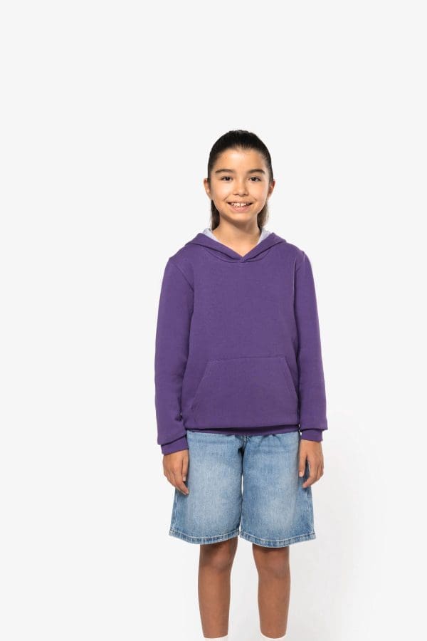 Sweat-shirt capuche contrastée enfant – Image 360