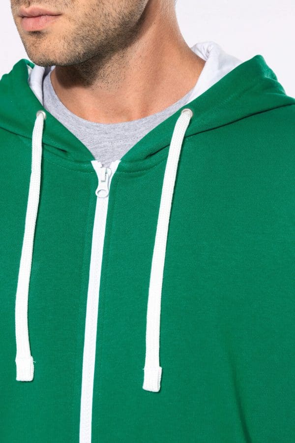 Sweat-shirt zippé capuche contrastée – Image 508